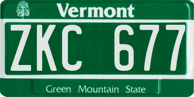 VT license plate ZKC677