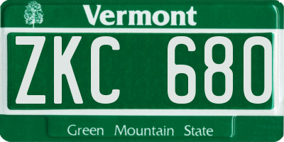 VT license plate ZKC680