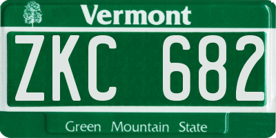 VT license plate ZKC682
