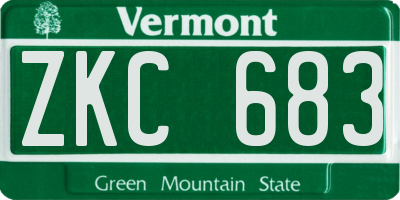 VT license plate ZKC683