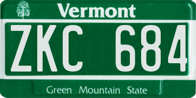 VT license plate ZKC684