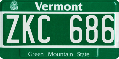 VT license plate ZKC686