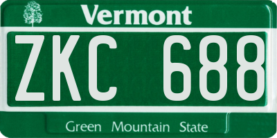 VT license plate ZKC688