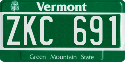 VT license plate ZKC691