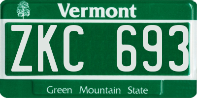 VT license plate ZKC693