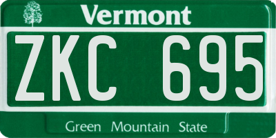 VT license plate ZKC695