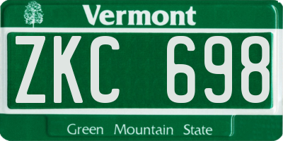 VT license plate ZKC698