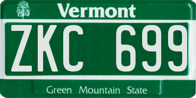 VT license plate ZKC699