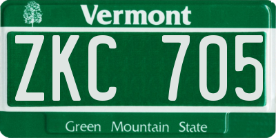 VT license plate ZKC705
