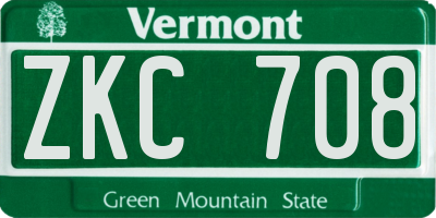 VT license plate ZKC708