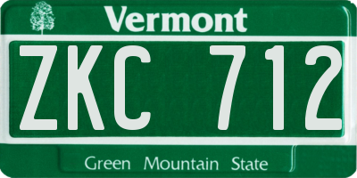 VT license plate ZKC712