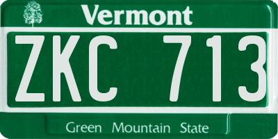 VT license plate ZKC713