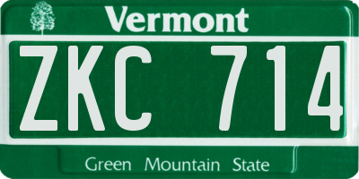 VT license plate ZKC714