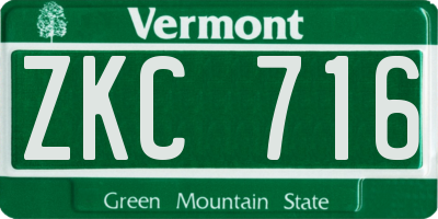 VT license plate ZKC716