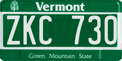VT license plate ZKC730