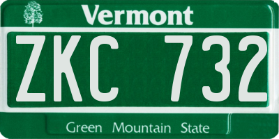 VT license plate ZKC732
