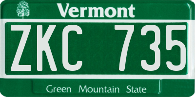 VT license plate ZKC735