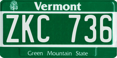 VT license plate ZKC736
