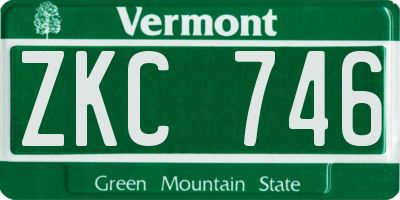 VT license plate ZKC746
