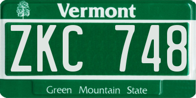 VT license plate ZKC748