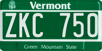 VT license plate ZKC750