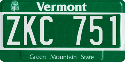 VT license plate ZKC751