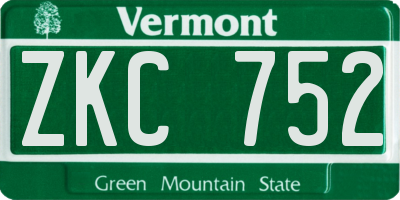 VT license plate ZKC752
