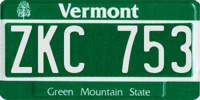 VT license plate ZKC753