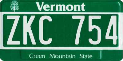 VT license plate ZKC754