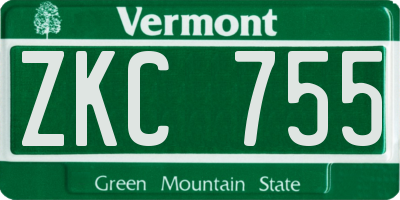 VT license plate ZKC755