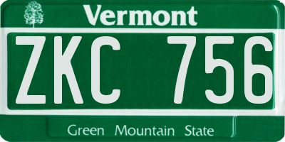VT license plate ZKC756
