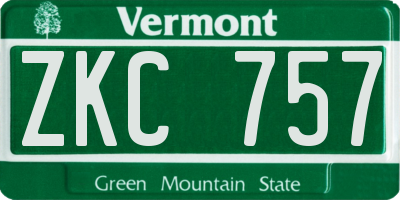 VT license plate ZKC757