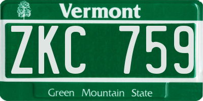 VT license plate ZKC759