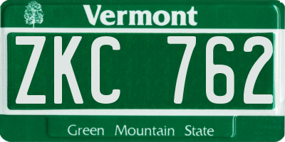 VT license plate ZKC762