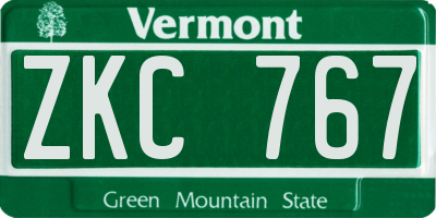 VT license plate ZKC767