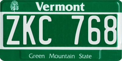 VT license plate ZKC768