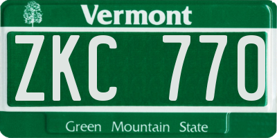 VT license plate ZKC770