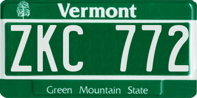 VT license plate ZKC772