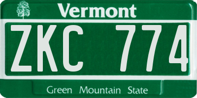 VT license plate ZKC774