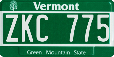 VT license plate ZKC775