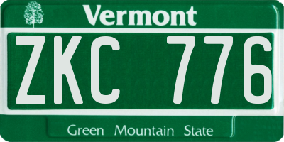VT license plate ZKC776