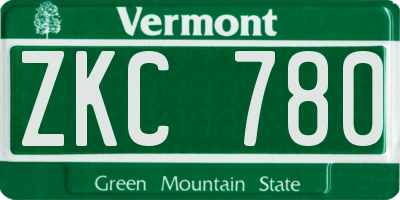 VT license plate ZKC780