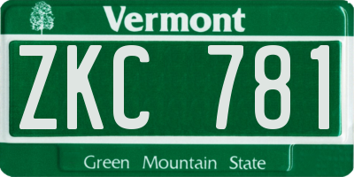VT license plate ZKC781