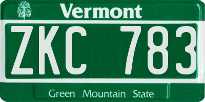 VT license plate ZKC783