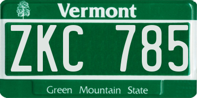 VT license plate ZKC785