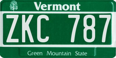 VT license plate ZKC787