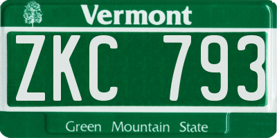 VT license plate ZKC793