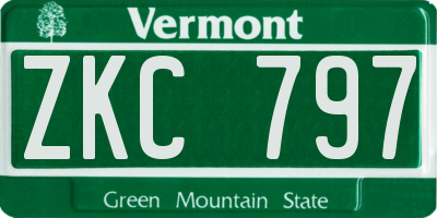 VT license plate ZKC797