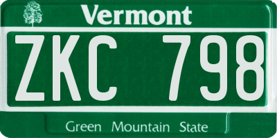 VT license plate ZKC798