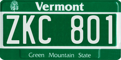 VT license plate ZKC801
